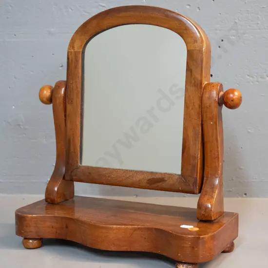vintage small mahogany dressing table mirror - chip to front leg H-350 W-310