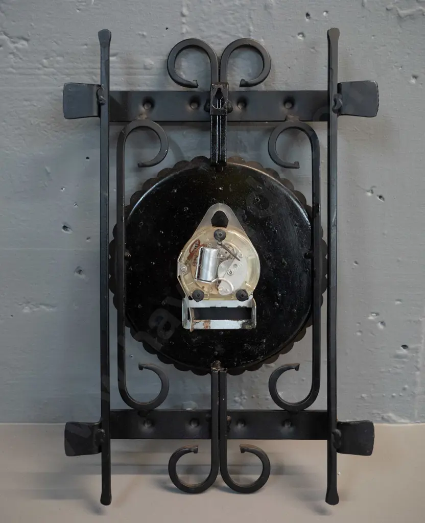 retro German Kienzle metal framed wall clock with quartz movement, C-size battery holder, untested. H-370 W-230 Image 1++
