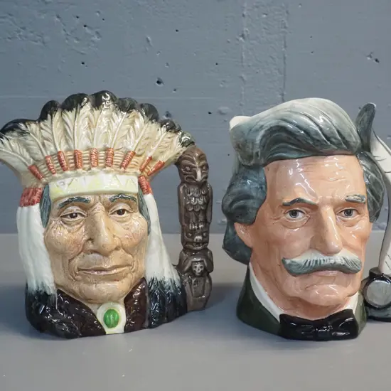 2 Royal Doulton character jugs -  Mark Twain H-200 and North American Indian