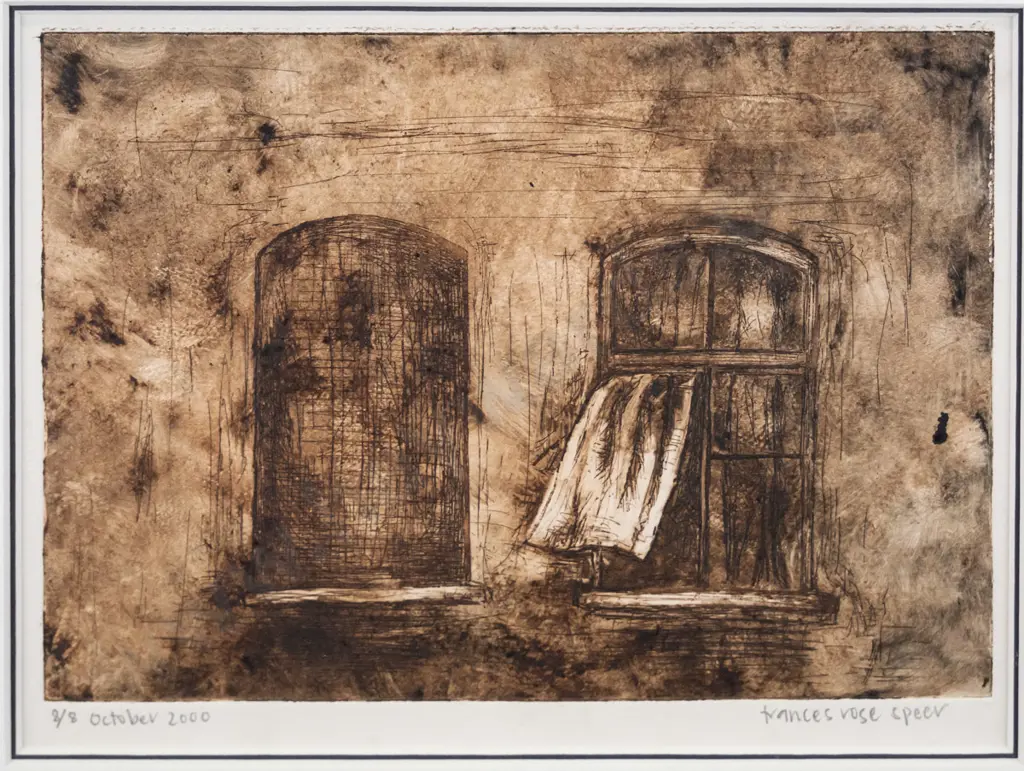 Frances Rose Speer 2000 - framed etching 8/8 - windows (slight warping) H-140 W-200 Image 1++