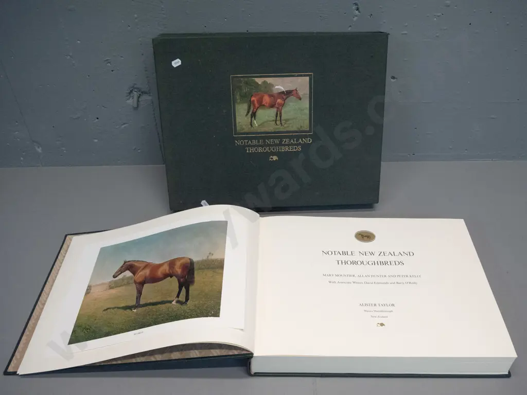 Limited edition book in clamshell case - Notable New Zealand Thoroughbreds - Mountier, Hunter & Kelly, 1980 Image 1++