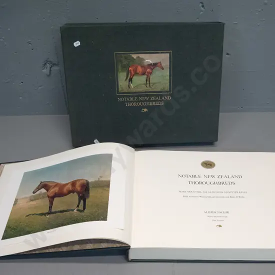 Limited edition book in clamshell case - Notable New Zealand Thoroughbreds - Mountier, Hunter & Kelly, 1980