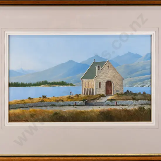 JJ Robertson '95 - framed acrylic - Church of the Good Shepherd, Tekapo H-260 W-430