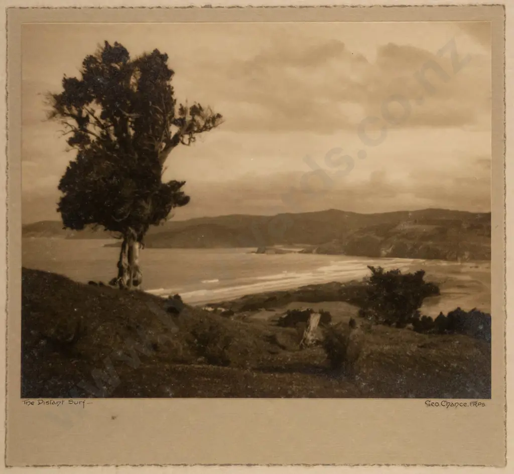 framed George Chance vintage black and wwhite photograph "The Distant Surf" H-200 W-240 Image 1++