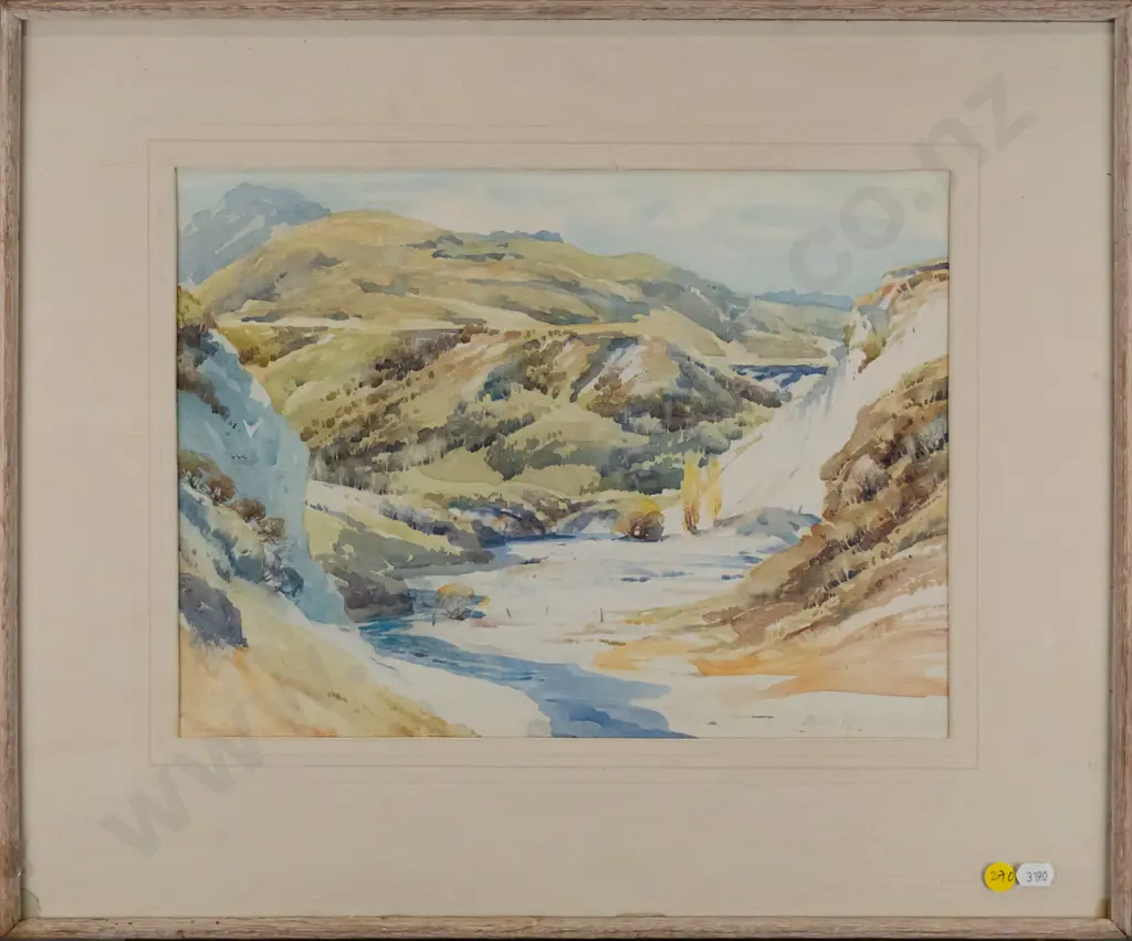 Charlton Edgar - framed watercolour - "Old Gold Workings, Clear Creek" H-270 W-360 Image 1++