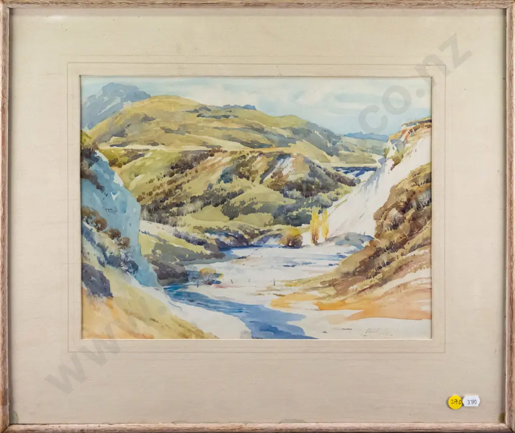 Charlton Edgar - framed watercolour - "Old Gold Workings, Clear Creek" H-270 W-360 Image 1++