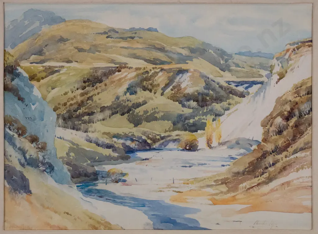 Charlton Edgar - framed watercolour - "Old Gold Workings, Clear Creek" H-270 W-360 Image 1++