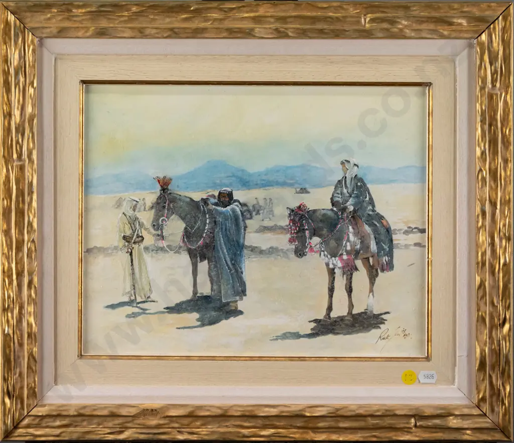Rick Lewis 2011 - framed watercolour "Lawrence of Arabia" H-260 W-320 Image 1++