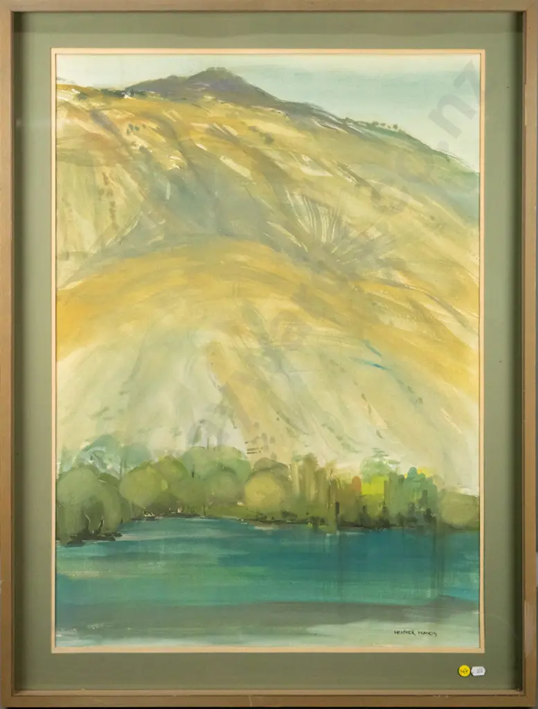 Heather Francis - framed watercolour "Kawerau Arrow junction" H-750 W-550 (slight warping) Image 1++