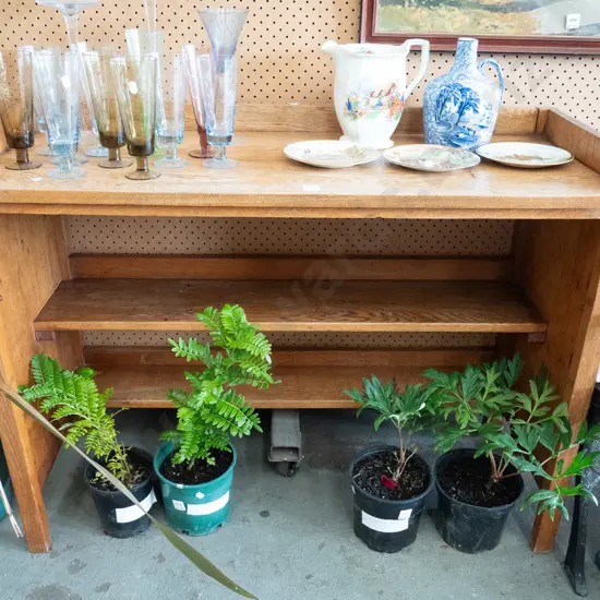 restorer's oak bookcase / hall table H-840 W-1065 D-410