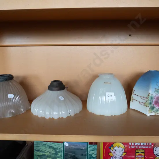 4 Edwardian glass light shades