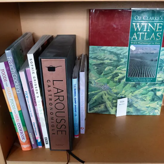 cookbooks and a wine atlas