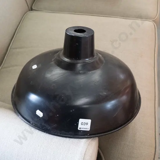 black painted spun aluminium light shade