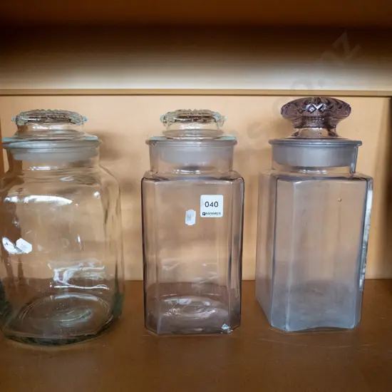 3 vintage storage canisters