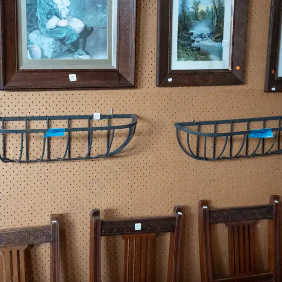 2 wall mounted metal garden baskets