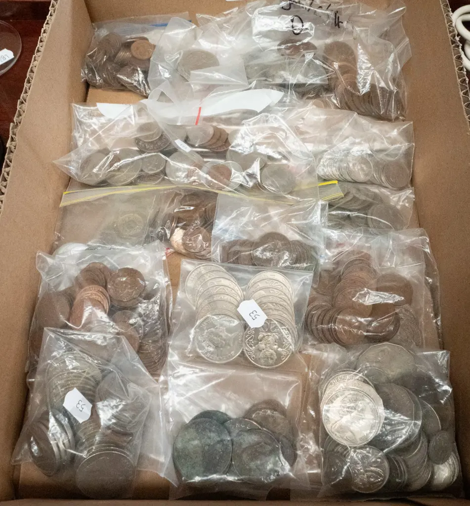box of coins in bags Image 1++