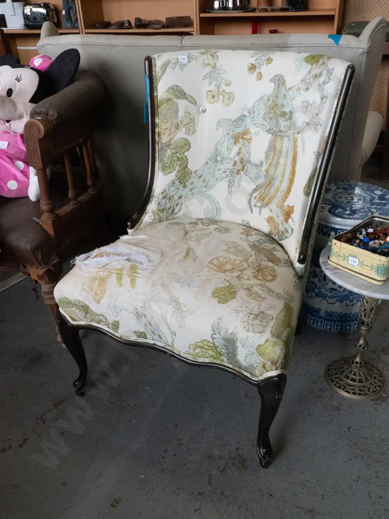 restorer's cab-leg bedroom chair - upholstery needs work Image 1++