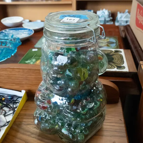 canister of marbles
