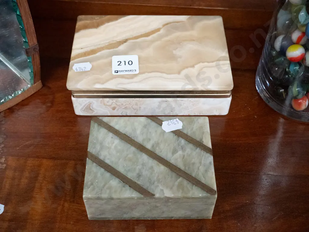2 alabaster trinket boxes Image 1++
