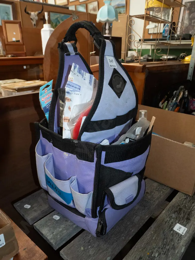crafter's basket with various craft supplies Image 1++