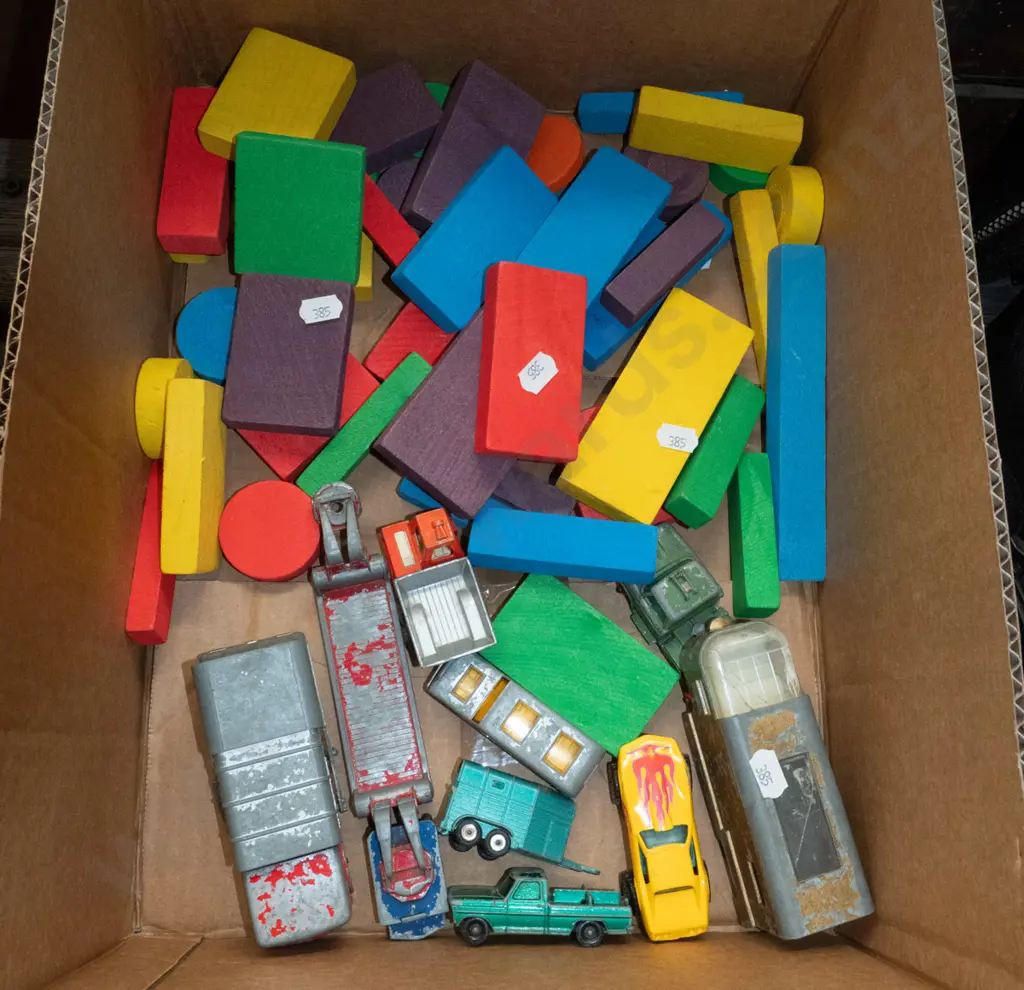 box of children's toys and blocks Image 1++