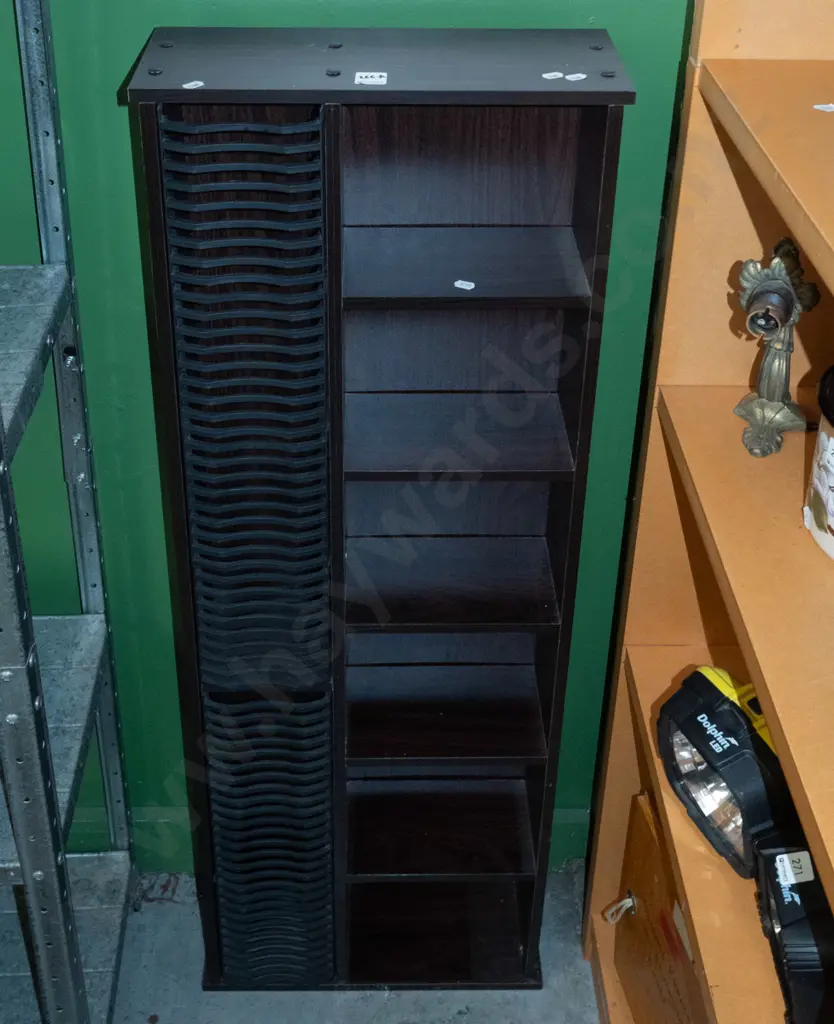 mdf faux wood veneer bookcase/CD tower  Image 1++