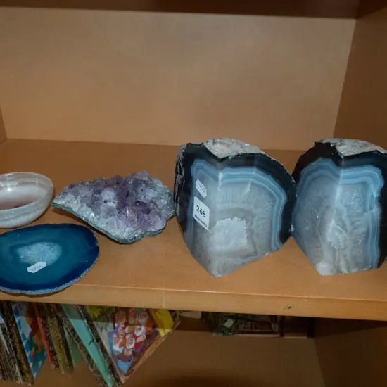 shelf of crystals