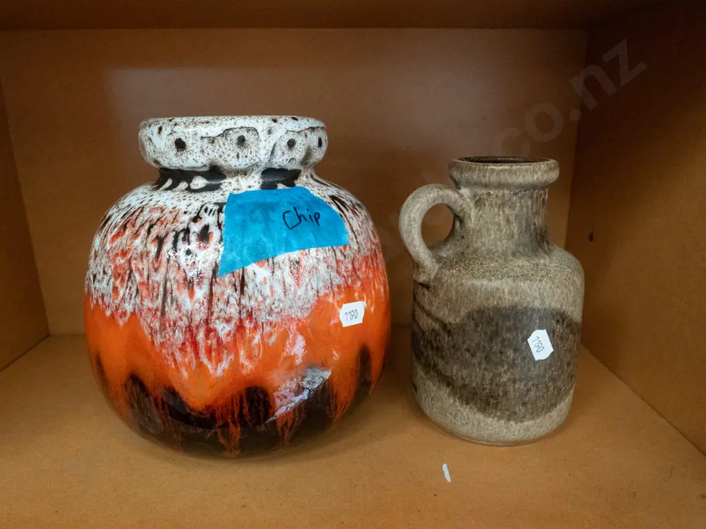 German pottery vases - largest has chip  Image 1++