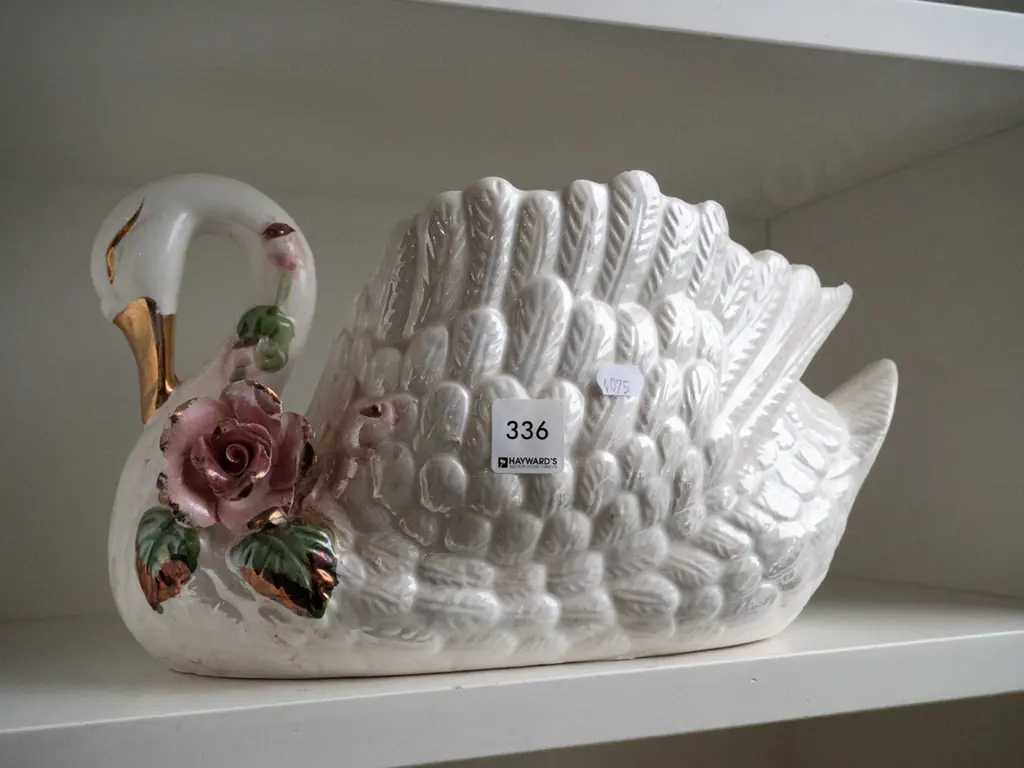 lustre swan vase H-190 W-380 Image 1++