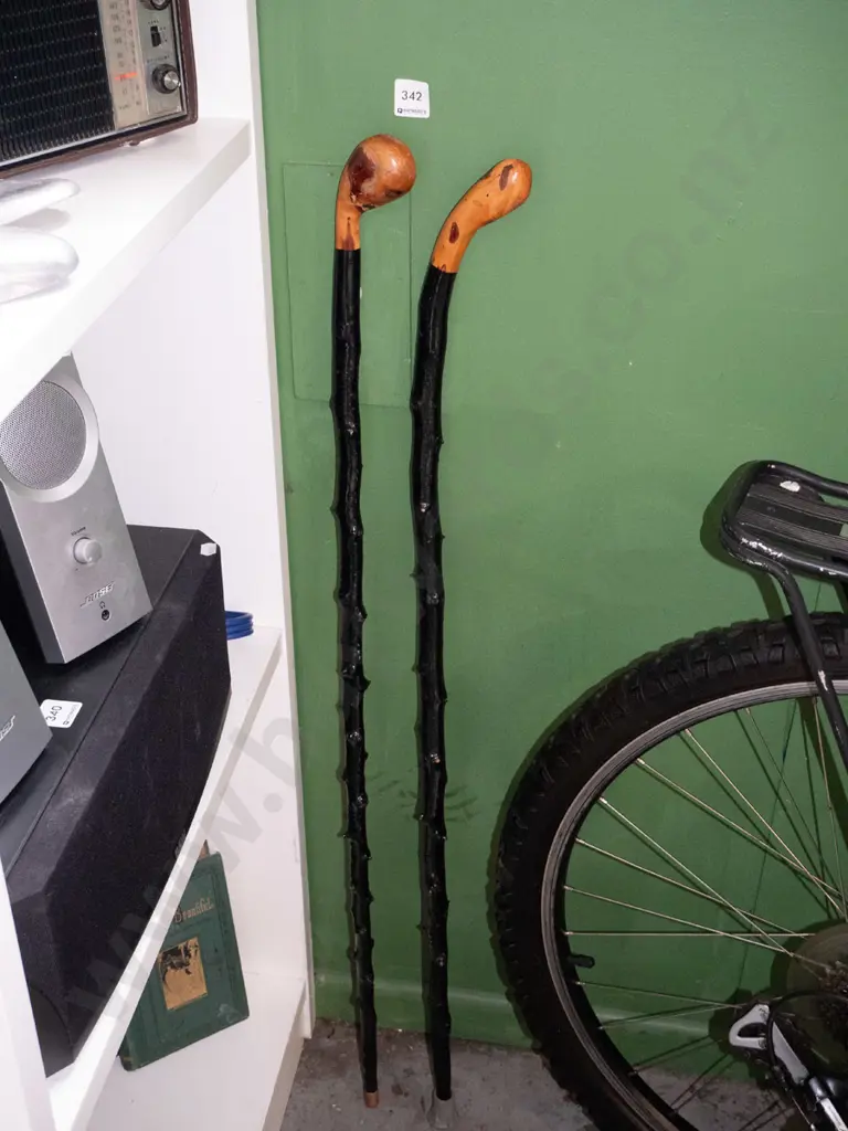 2x wooden walking sticks Image 1++