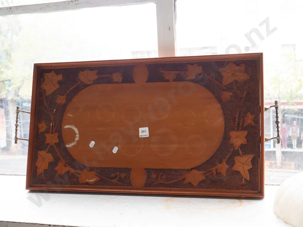 wooden pokerwork tray Image 1++