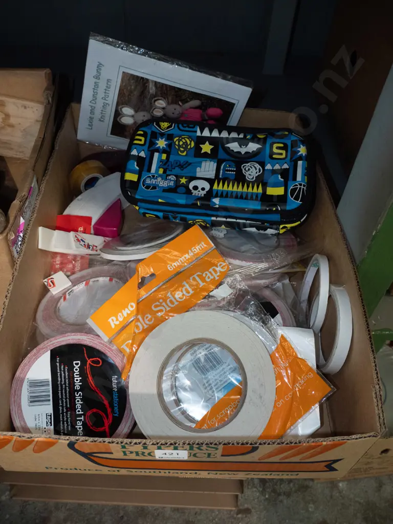 box of double sided tapes, pencil case etc Image 1++