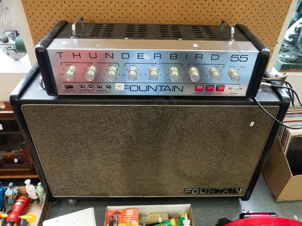 Fountain Thunderbird 55 amp and speaker - power lights light up, otherwise untested - As Is No Returns Image 1++