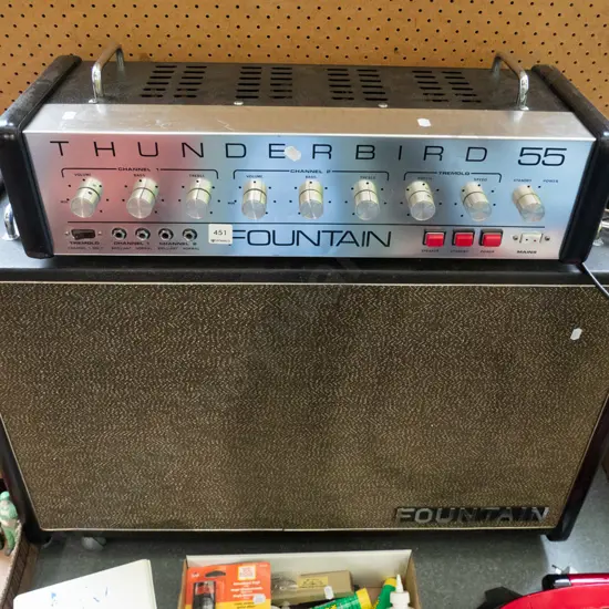 Fountain Thunderbird 55 amp and speaker - power lights light up, otherwise untested - As Is No Returns