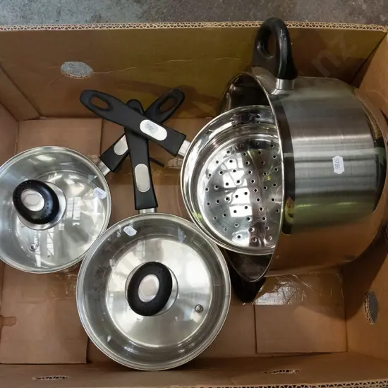box; various pots