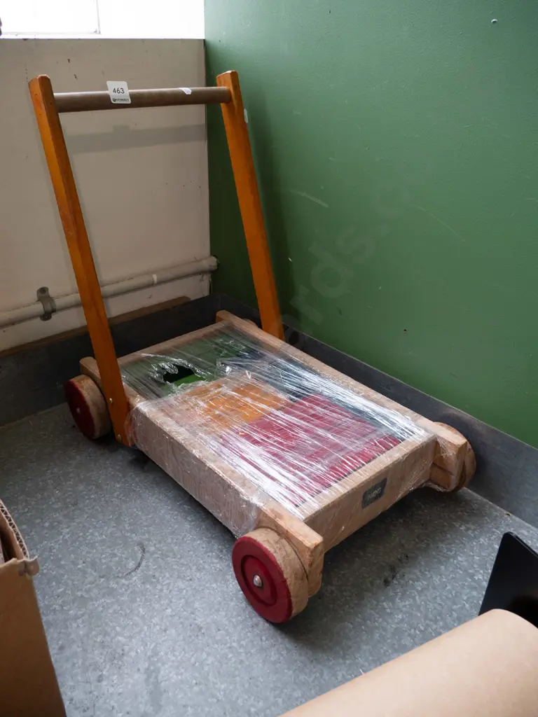 child's trolley and wooden blocks Image 1++