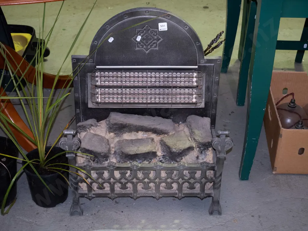 vintage faux log elelctric heater - cord has been cut Image 1++