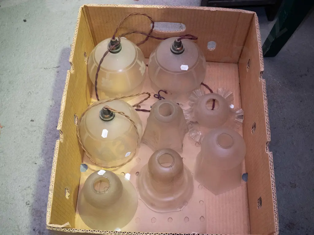 box; Edwardian glass light shades Image 1++