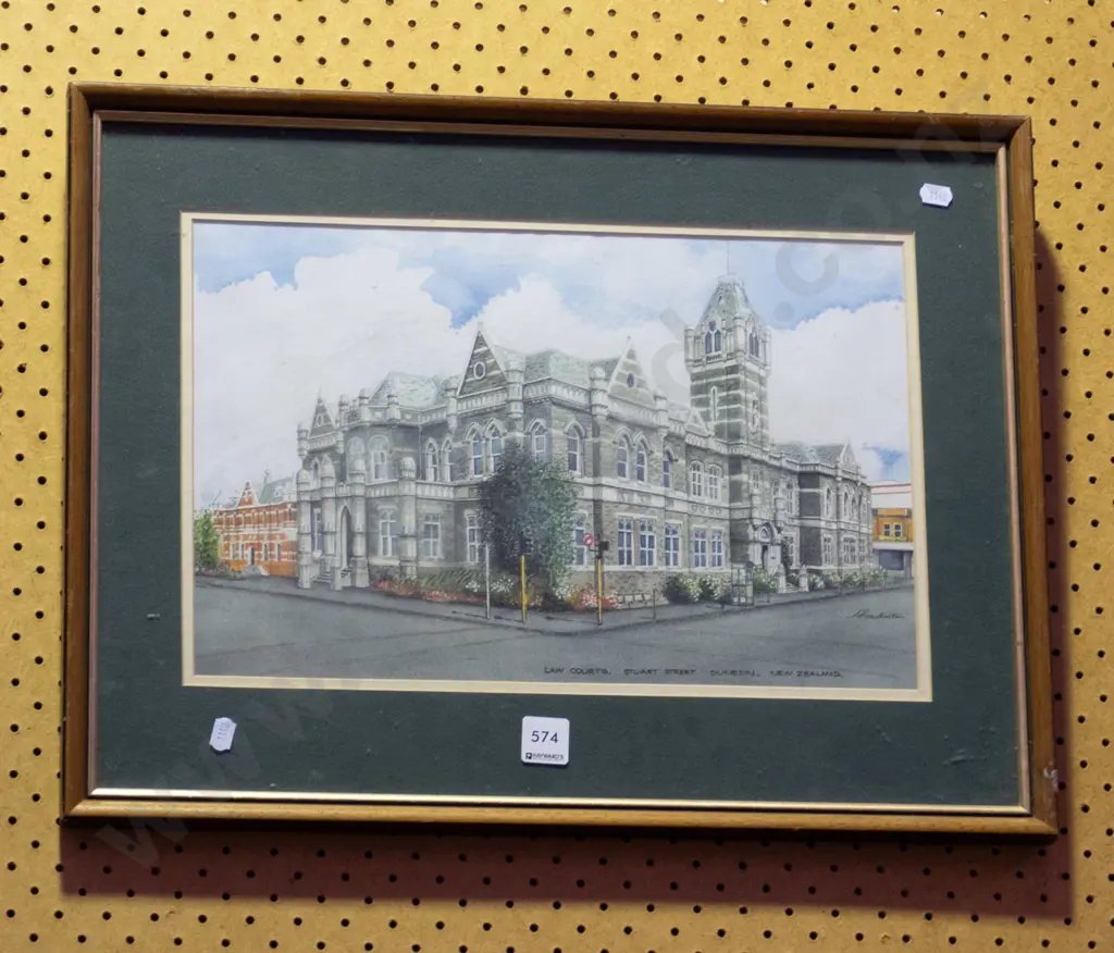 framed watercolour - Dunedin Law Courts Image 1++