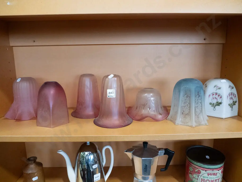 shelf of Edwardian light shades Image 1++