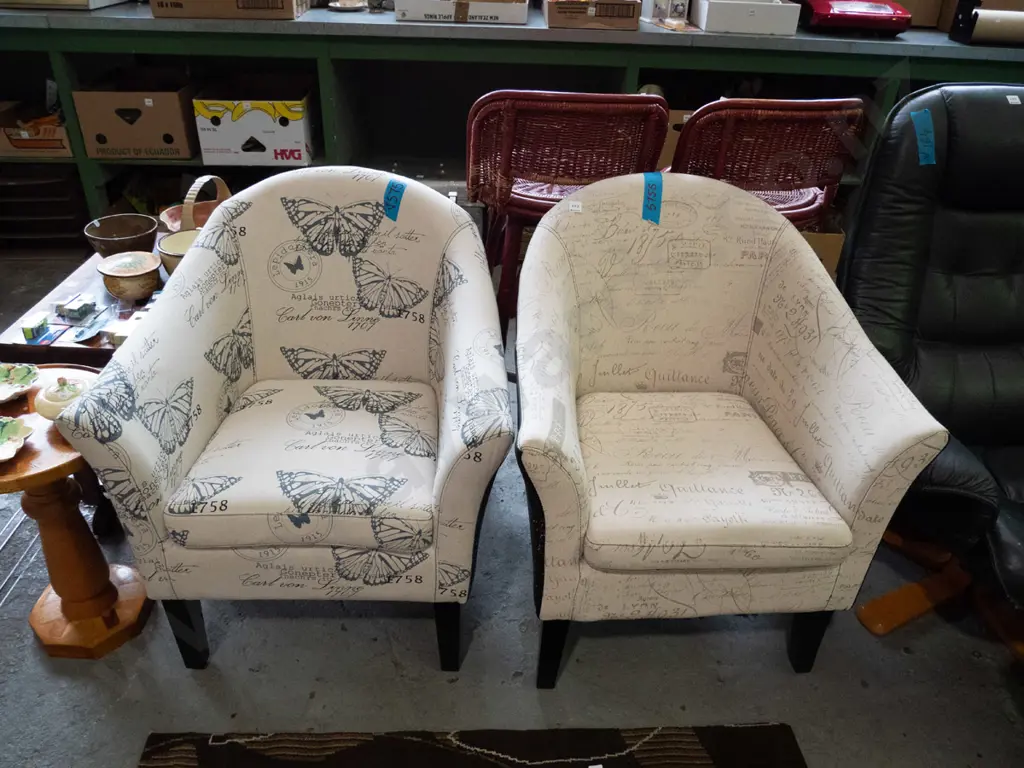 2x French themed tub chairs Image 1++