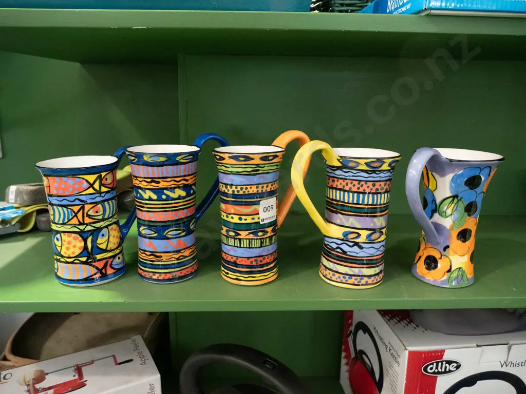 5x studio pottery coffee mugs Image 1++