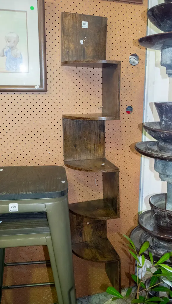 mdf faux wood veneer wall mounted shelves Image 1++