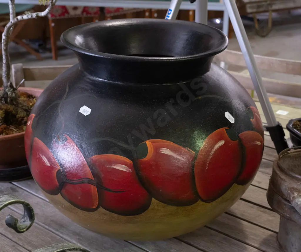 large hand painted urn H-300 Image 1++