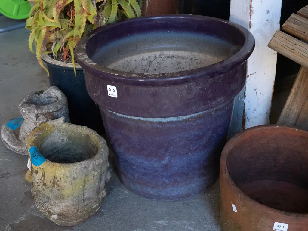 purple glazed garden planter H-370 Image 1++