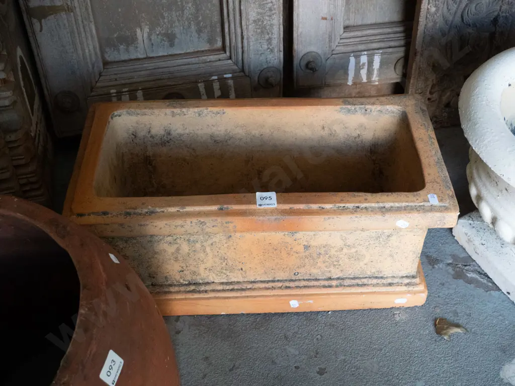 terracotta rectangular garden planter Image 1++