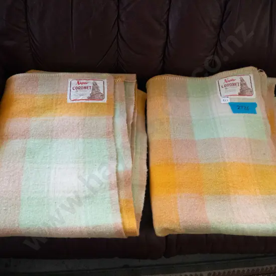 2x Napier Coronet checked woollen blankets