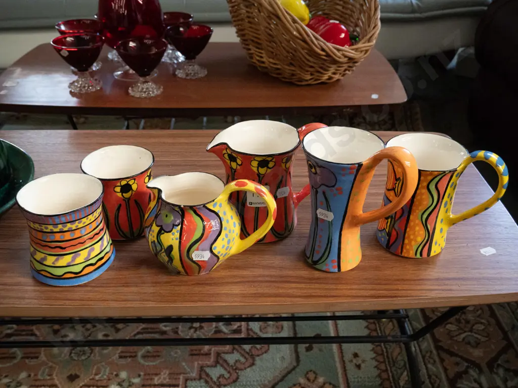studio pottery coffee cups and creamers Image 1++