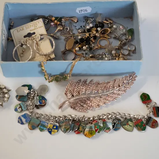 box; earrings, brooch, bracelet etc