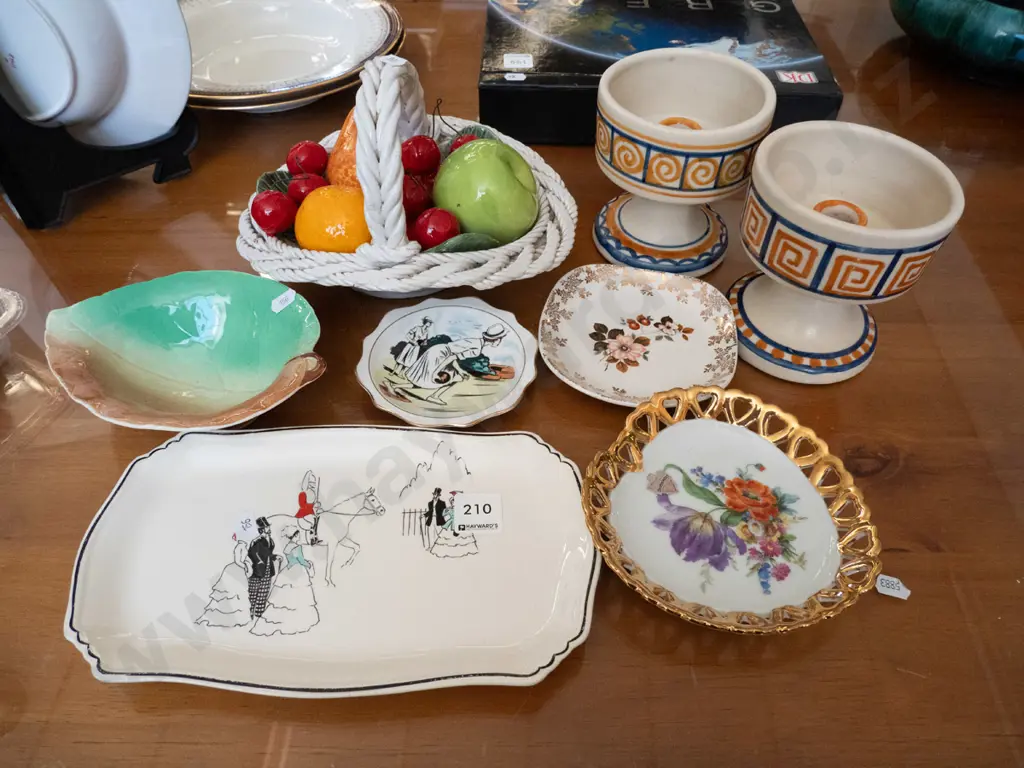 ceramic fruit bowl, Spanish candlesticks etc Image 1++